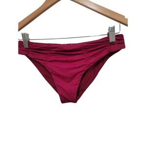 Billabong Women's Ruched Pink Swim Bikini Bottoms Size 10 In Magenta Polyamide &